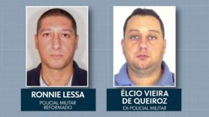 Ronnie Lessa, apontado como autor dos disparos contra Marielle, e Élcio Queiroz, suspeito de dirigir o carro. 