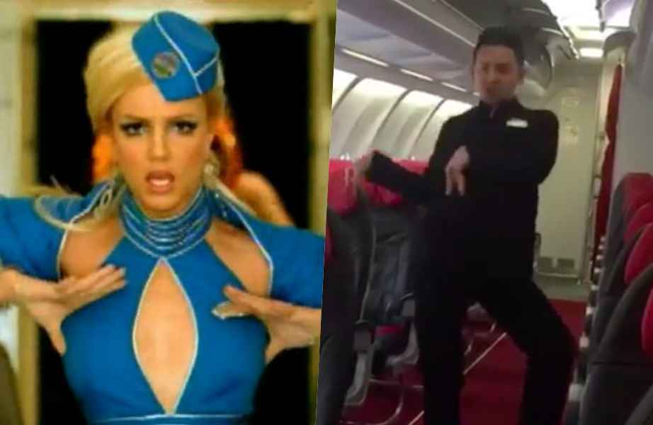 Assraf Nassir, funcionário da AirAsia interpreta Britney Spears em Tóxic