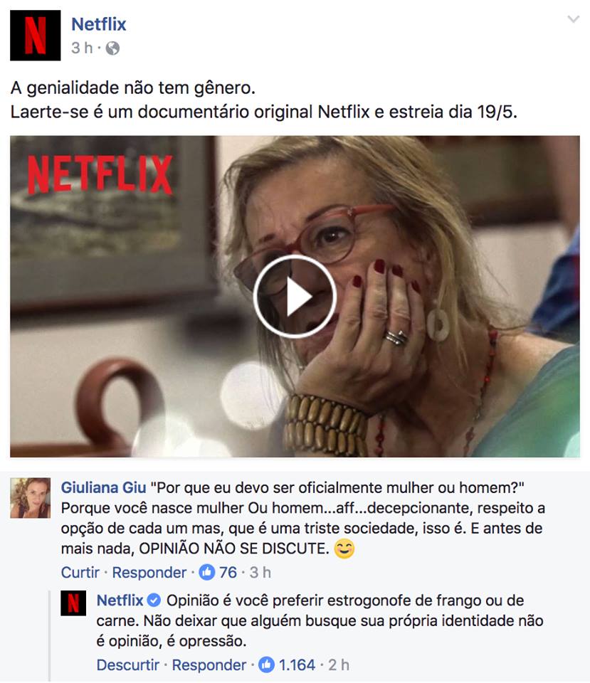 Netflix se posiciona frente a comentário transfóbico 