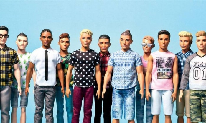 Novas versões do boneco Ken traz diferentes tons de pele.
