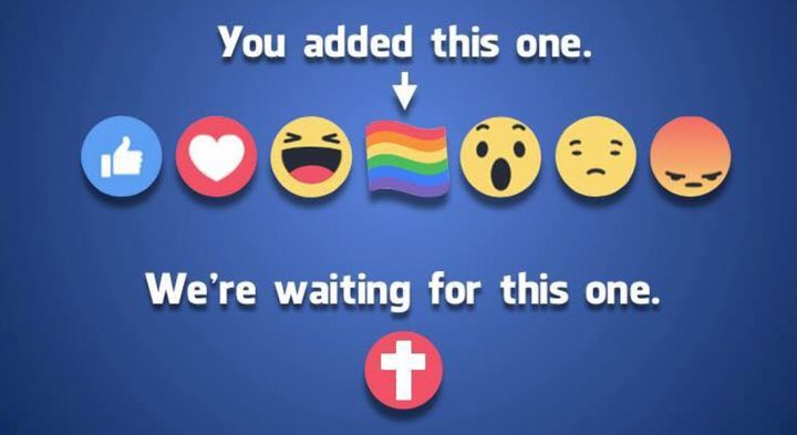 Cristãos pediram para o Facebook incluir botão cruz após LGBT