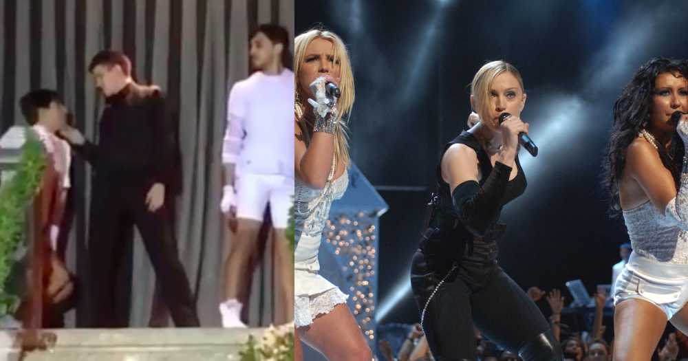 reproduziram icônica apresentação de Madonna, Britney Spears e Christina Aguilera no VMA em 2003