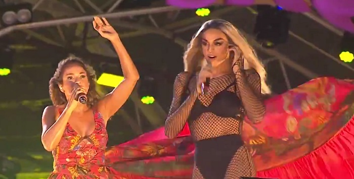 A cantora Daniela Mercury e a drag queen Pabllo Vittar