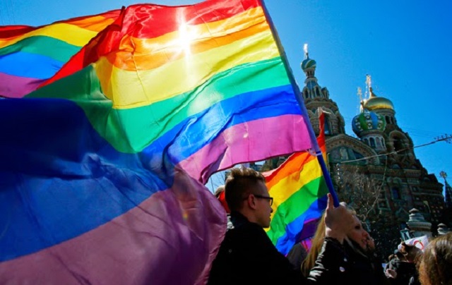 Protesto por direitos LGBT Rússia
