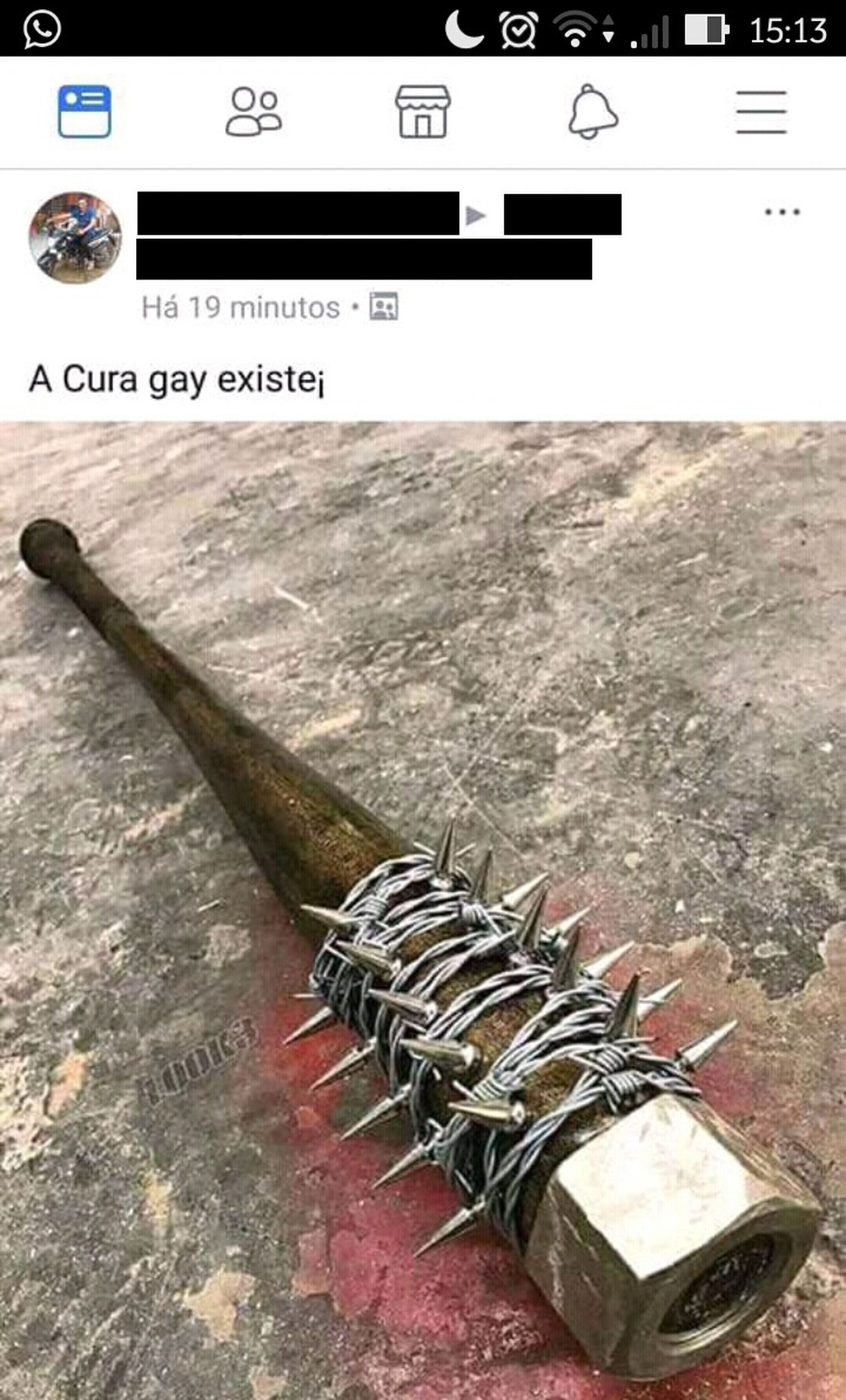 Servidor Temporário do IBGE posta foto de arma de série como solução para cura gay