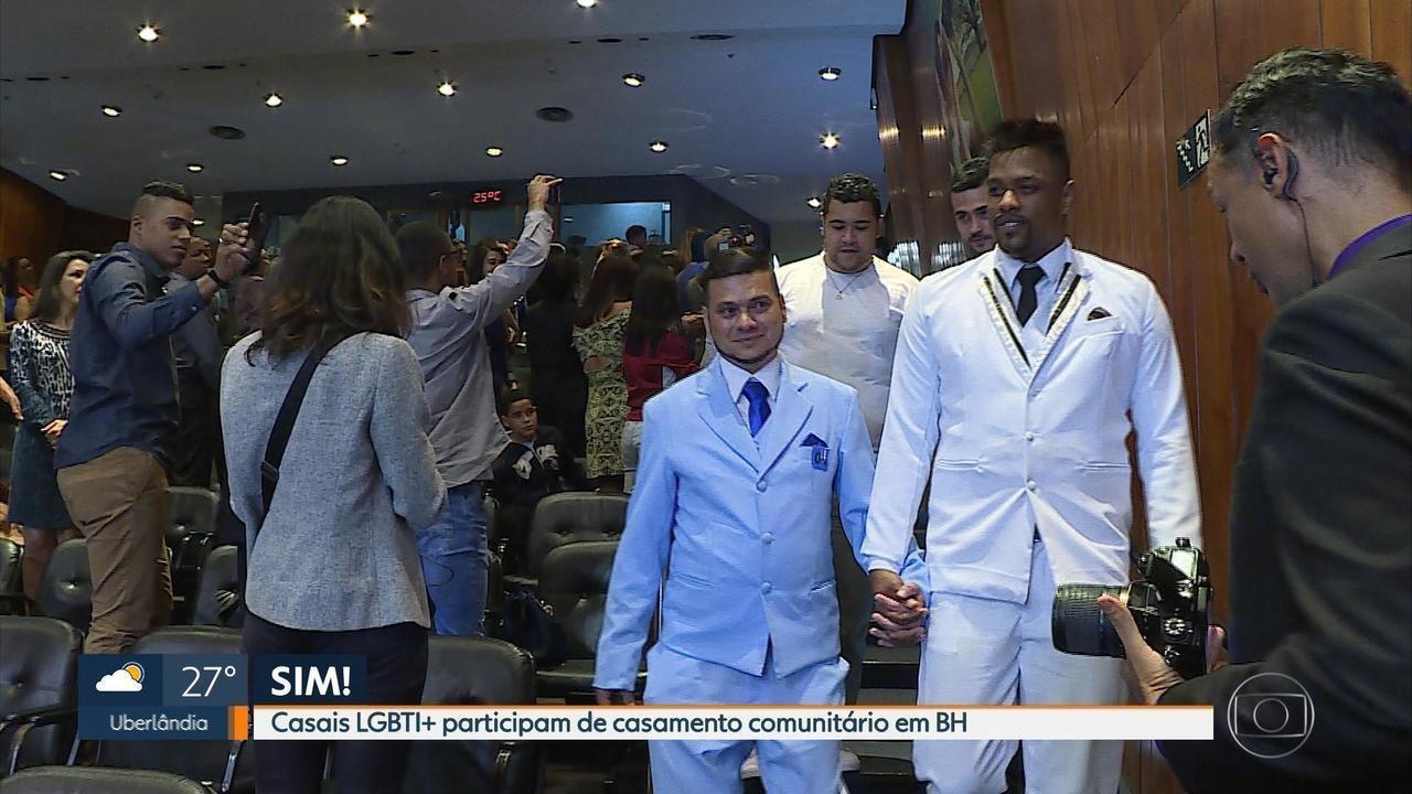 Casais LGBT se casam em cerimônia coletiva em BH