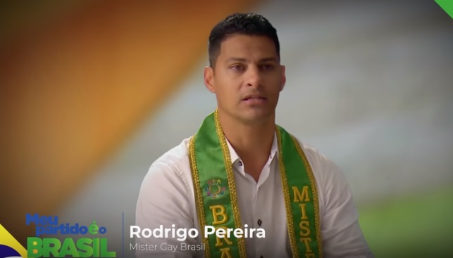 Mister Gay Brasil Rodrigo Pereira em vídeo de apoio à Bolsonaro