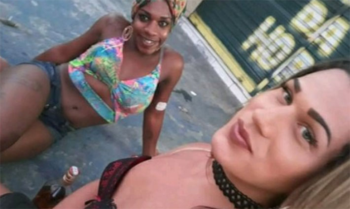 A travesti THayla Barcellos e a amiga agrediram homem que batia na namorada na rua