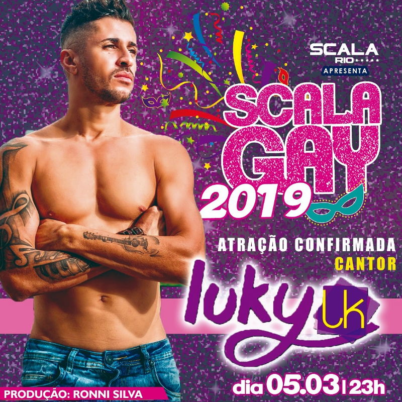 Pôster do Baile Scala Gay com Luky LK