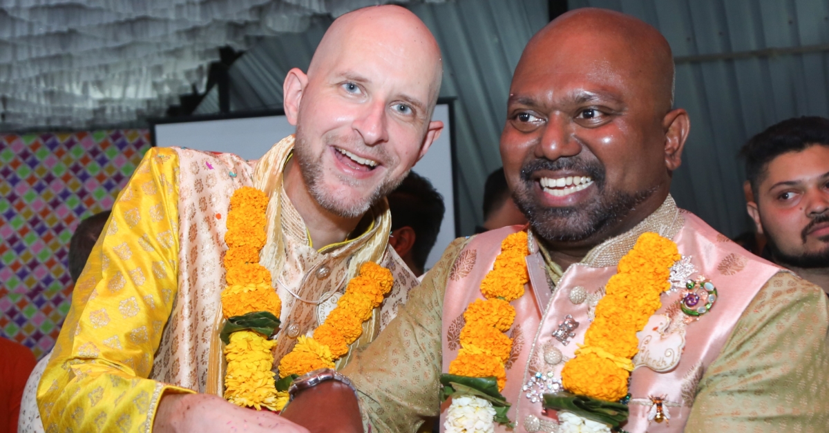 Vinodh Philip e Vicent Illaire foi o primeiro casal gay a se casar após descriminalização da homossexualidade na Índia