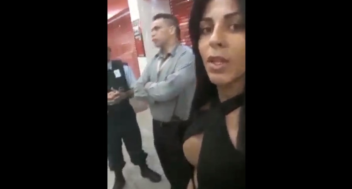 Tháylla Castanha registrou abordagem de seguranças de shopping em vídeo. — Foto: Reprodução/Redes sociais
