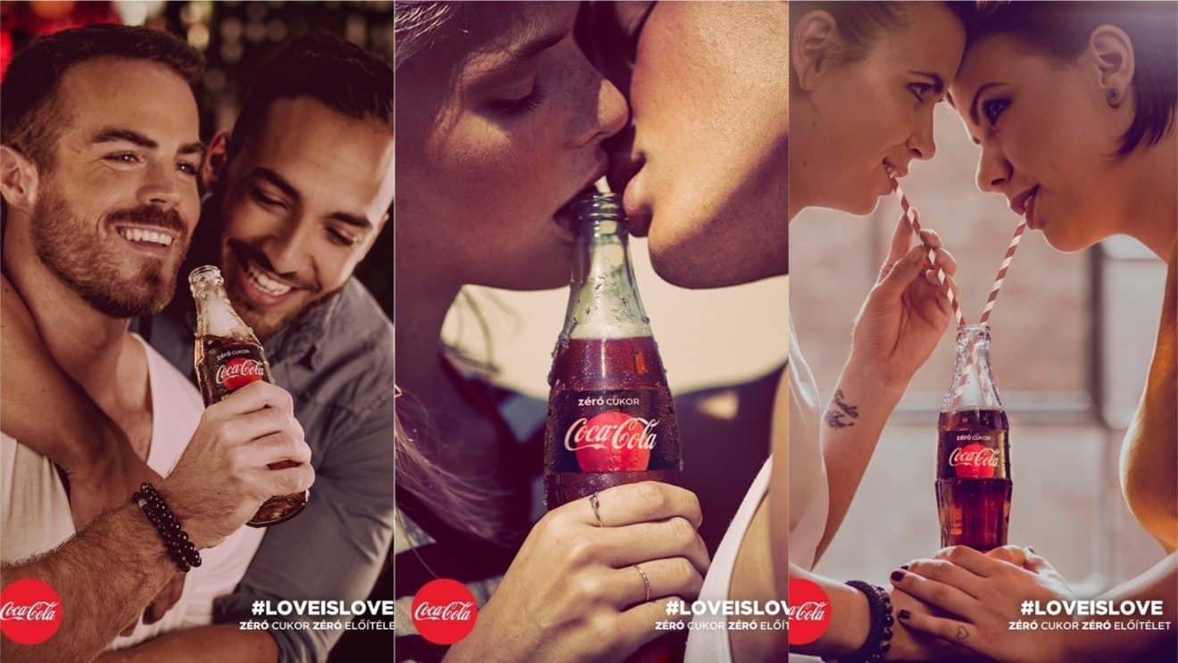 Campanha da Coca-Cola Zero da Hungria com casais homoafetivos