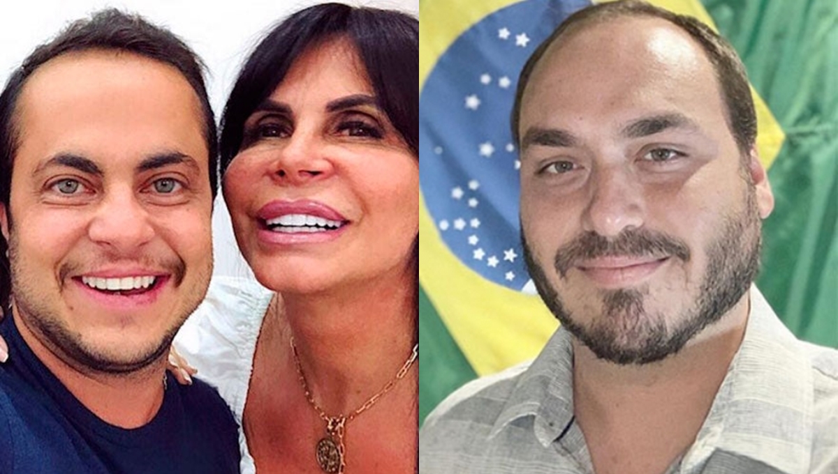 Thammy Miranda, Gretchen e Carlos Bolsonaro (Reprodução)