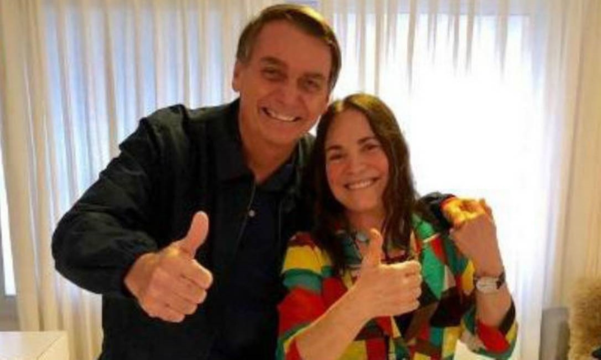 Jair Bolsonaro e Regina Duarte (Reprodução)