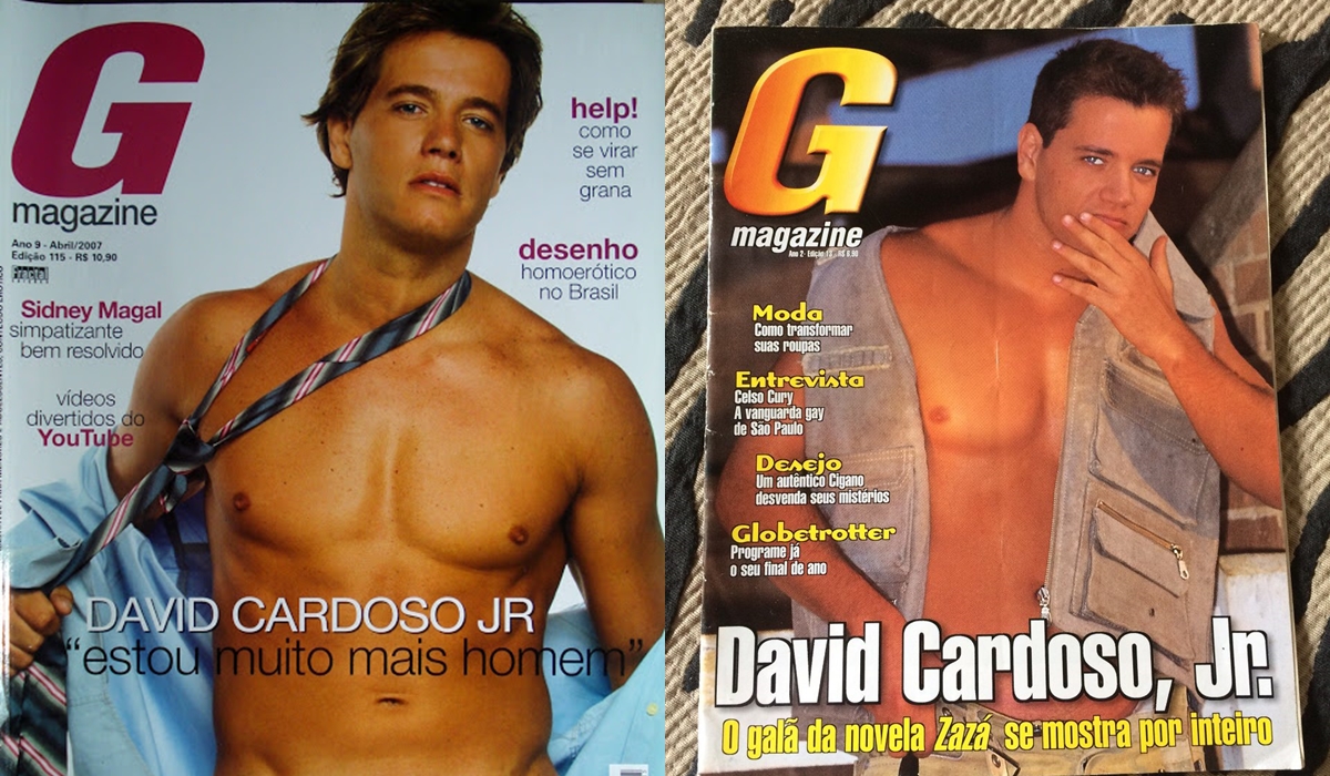 Ator David Cardoso Jr na capa da G Magazine (Reprodução)