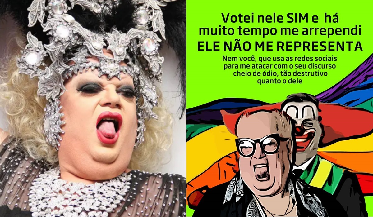 Kaká di Polly fez uma montagem de Bolsonaro vestido de palhaço (Reprodução)