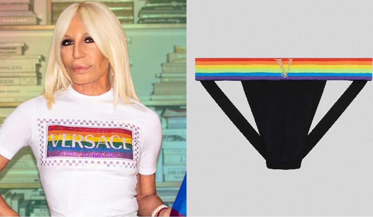Versace lança cueca jockstrap com cores da bandeira LGBTQ+