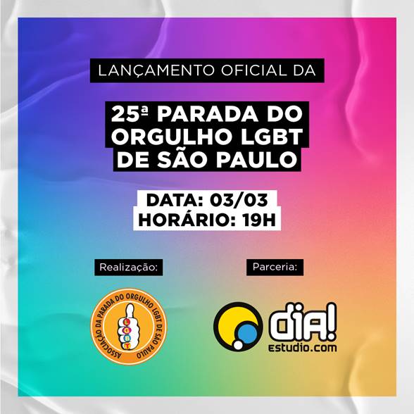 Imagem do cartaz da live de lançamento da 25ª Parada do Orgulho LGBT de São Paulo