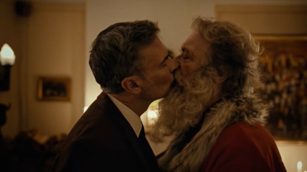 Noel e namorado Harry em um beijo na campanha