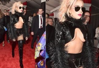 Lady Gaga no tapete vermelho do Grammy 2017