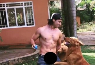 Descuido de Mariano em vídeo com cachorros faz a alegria dos internautas (Foto: Reprodução/Instagram)
