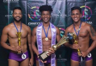 Os três primeiros colocados Mister Verão Brasil 2018 (Foto: Divulgação)