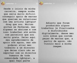 Pabllo Vittar rompe com grife que apoia Bolsonaro 