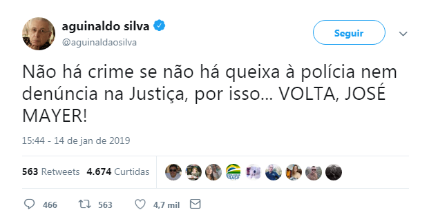 Aguinaldo Silva fala sobre José Mayer