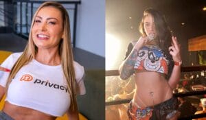 MC Pipokinha beija Andressa Urach durante show em São Paulo